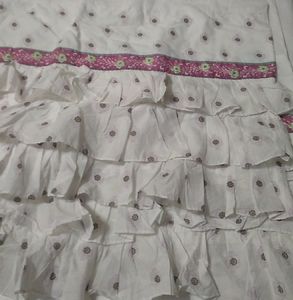 Pottery Barn Kids Crib Skirt Dust Ruffle White Purple